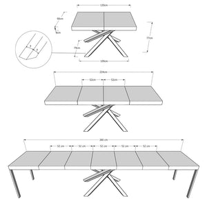 Tavolo Allungabile 120/380x90 cm Volantis Premium Noce Gambe Antracite