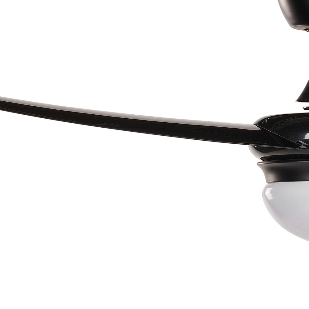 Ventilatore da soffitto in metallo nero luce telecomando 6 velocità 3 temperature 36 cm soggiorno cucina stile tradizionale
