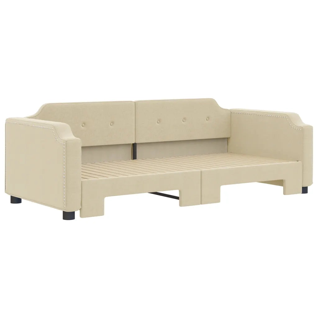 Divano Letto con Letto Estraibile-Sofa Letto-Daybed Crema 80x200 cm Tessuto 470976