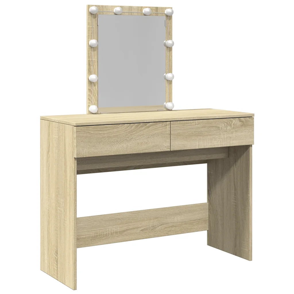 vidaXL Toeletta con LED Rovere Sonoma 100x40x130 cm