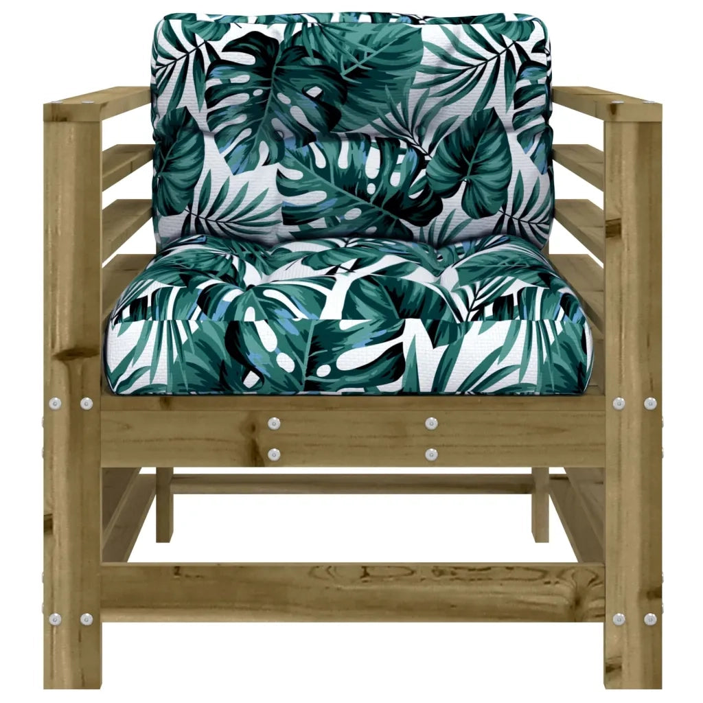 Sedia da patio-Sedie da Giardino con Cuscini 2 pz in Legno Impregnato di Pino 887421