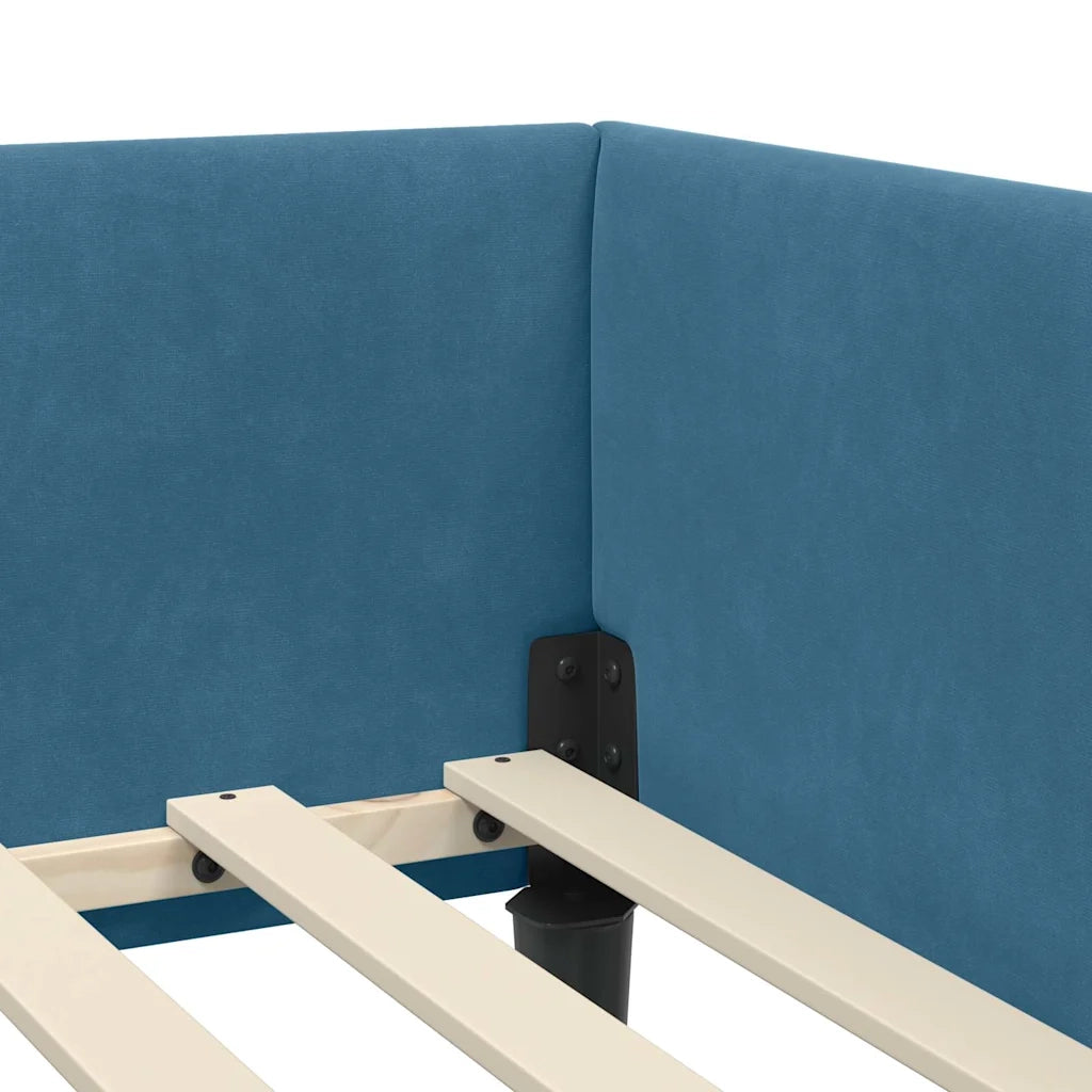 vidaXL Struttura del letto ad angolo con testiera Blu 90 x 190 cm
