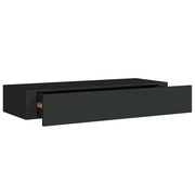 Scaffale con Cassetti da Parete | Mensola sospesa Nero 60x23,5x10 cm in MDF