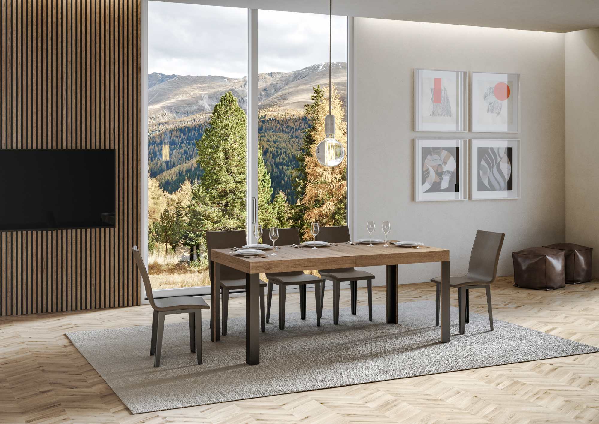 Tavolo Allungabile 160-244x80x77 cm Linea Quercia Natura