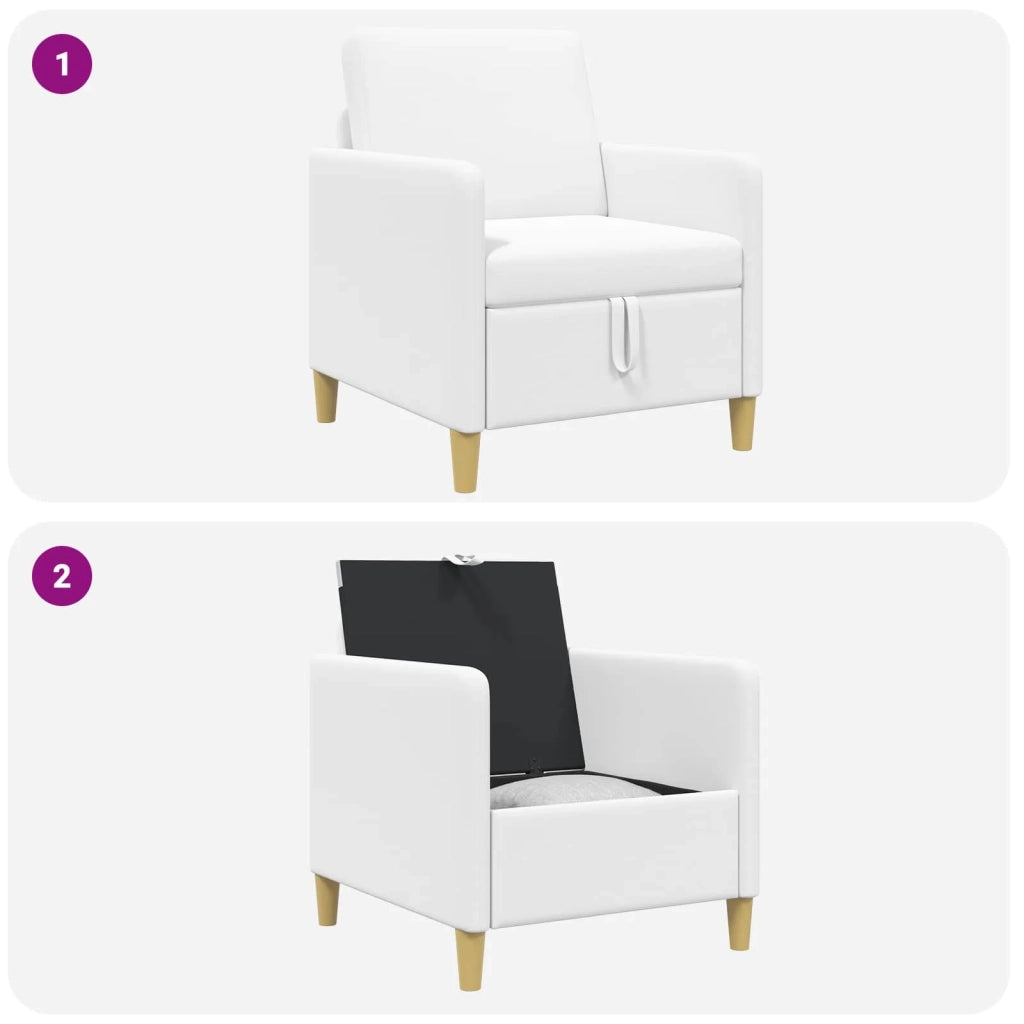 Divano con Storage Bianco 72 x 78 x 87 cm Poliestere 42036874