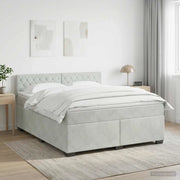Letto box spring con materasso Grigio Chiaro 140 x 190 cm 3450704