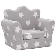 Divano letto | Sof¨¤ letto | Letto singolo Bambini Grigio Chiaro con Stelle Morbido Peluche