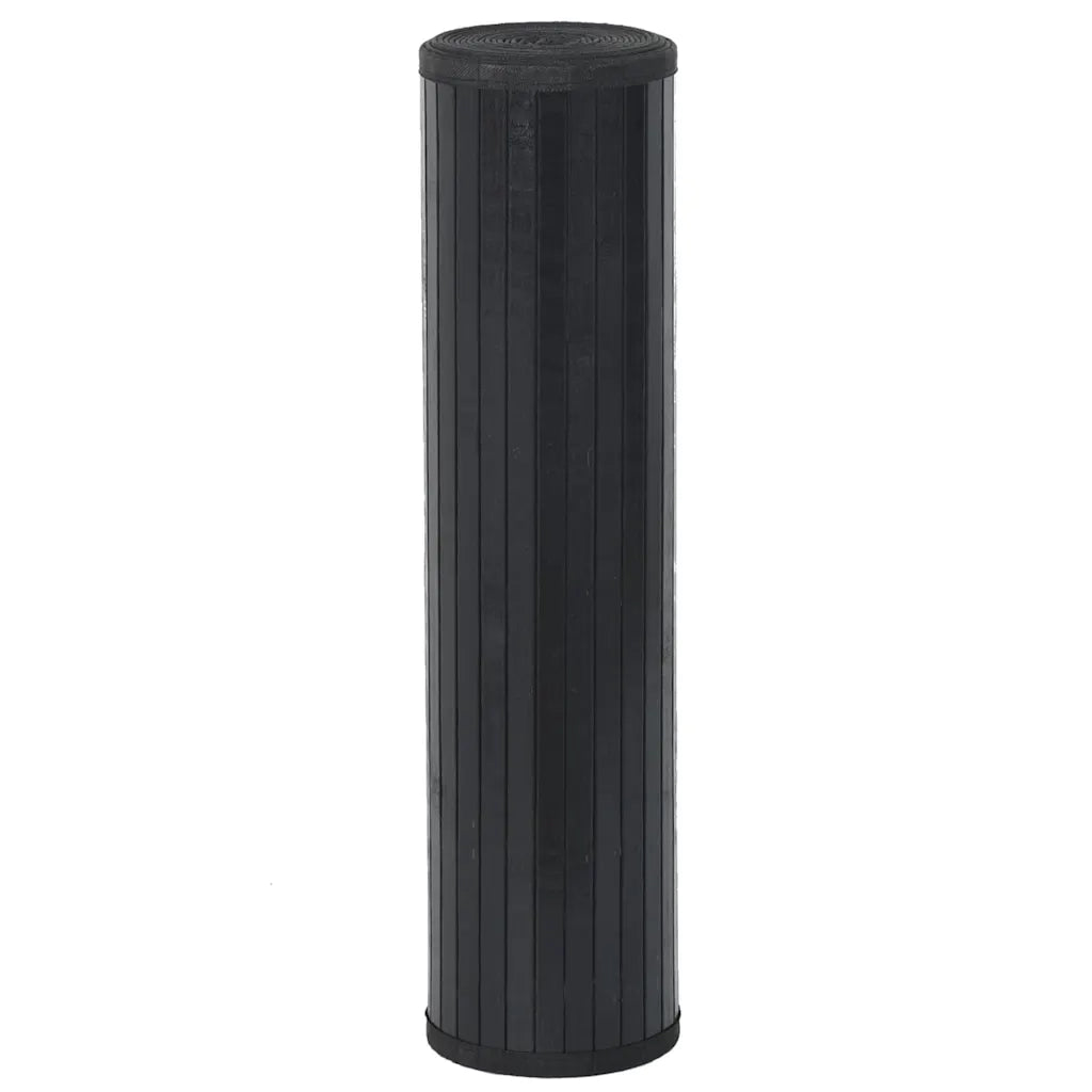 Tappeto Rettangolare Nero 80x100 cm in Bambù 376900