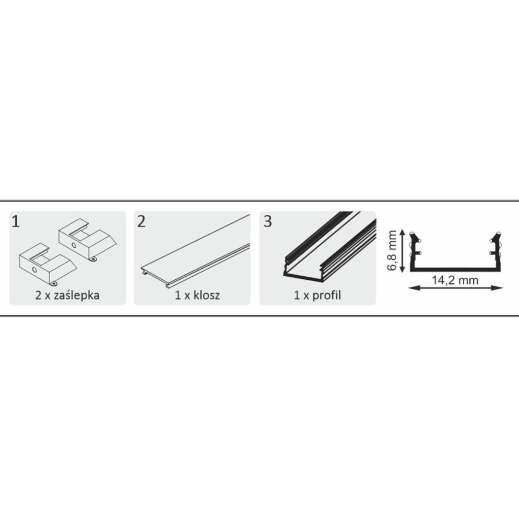 Profilo LED in alluminio a vista 1m satinato Polux