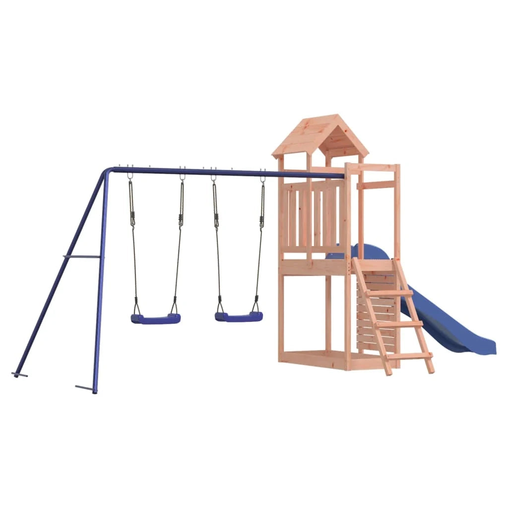 Area giochi all'aperto con struttura per arrampicata altalene scivolo e robuste strutture per arrampicata  attrezzatura da gioco da giardino 505 x 186 x 214 cm legno massello di abete Douglas 02_0004723