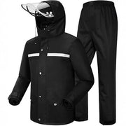 Impermeabile Giacca e Pantaloni per Uomini e Donne Outdoor Tutti gli Sport Respiranti Anti-storm - Nero - XL