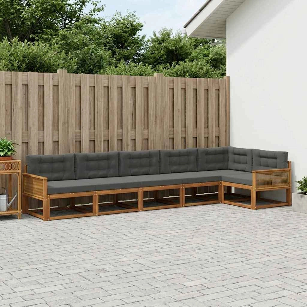Set di divani da esterno 6 pz Naturale e Antracite 3382610