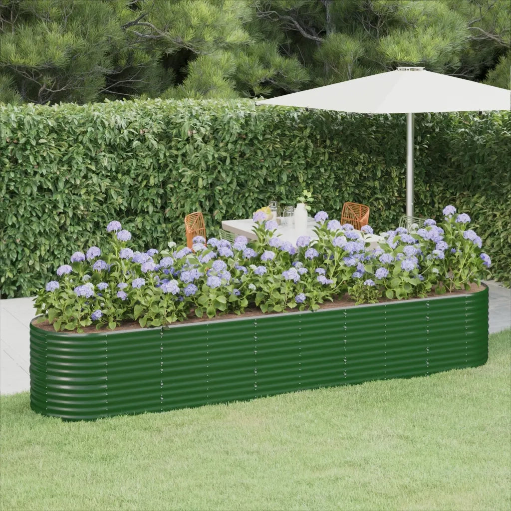 Letto Giardino Acciaio Zincato 368x80x68 cm Verde 318963