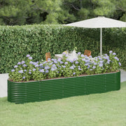 Letto Giardino Acciaio Zincato 368x80x68 cm Verde 318963
