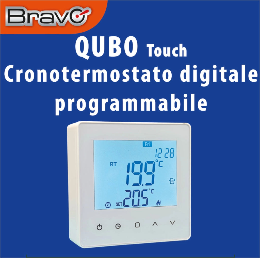 Cronotermostato BRAVO digitale programmabile QUBO TOUCH