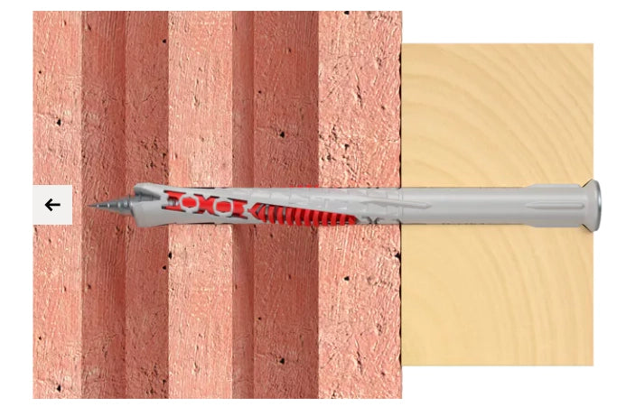 DUOXPAND 10X160 T – FISCHER - TASSELLO PROLUNGATO BIMATERIALE MARCATO CE CON VITE PREMONTATA ZINCATA T.S.P. E IMPRONTA TORX.