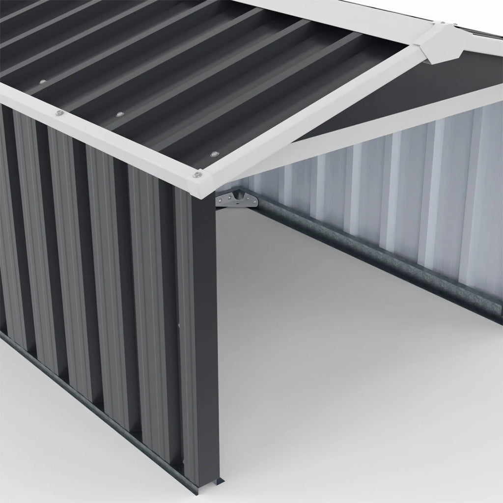 IDMarket - Garage per tosaerba robotizzato tetto a 2 spioventi metallo grigio antracite 86 x 98 x 62 cm