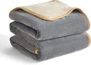 Asciugamano impermeabile per cani grandi - 100x120cm - outdoor - lavabile - protezione contro la poltrona - Sherpa fleece - morbido grigio