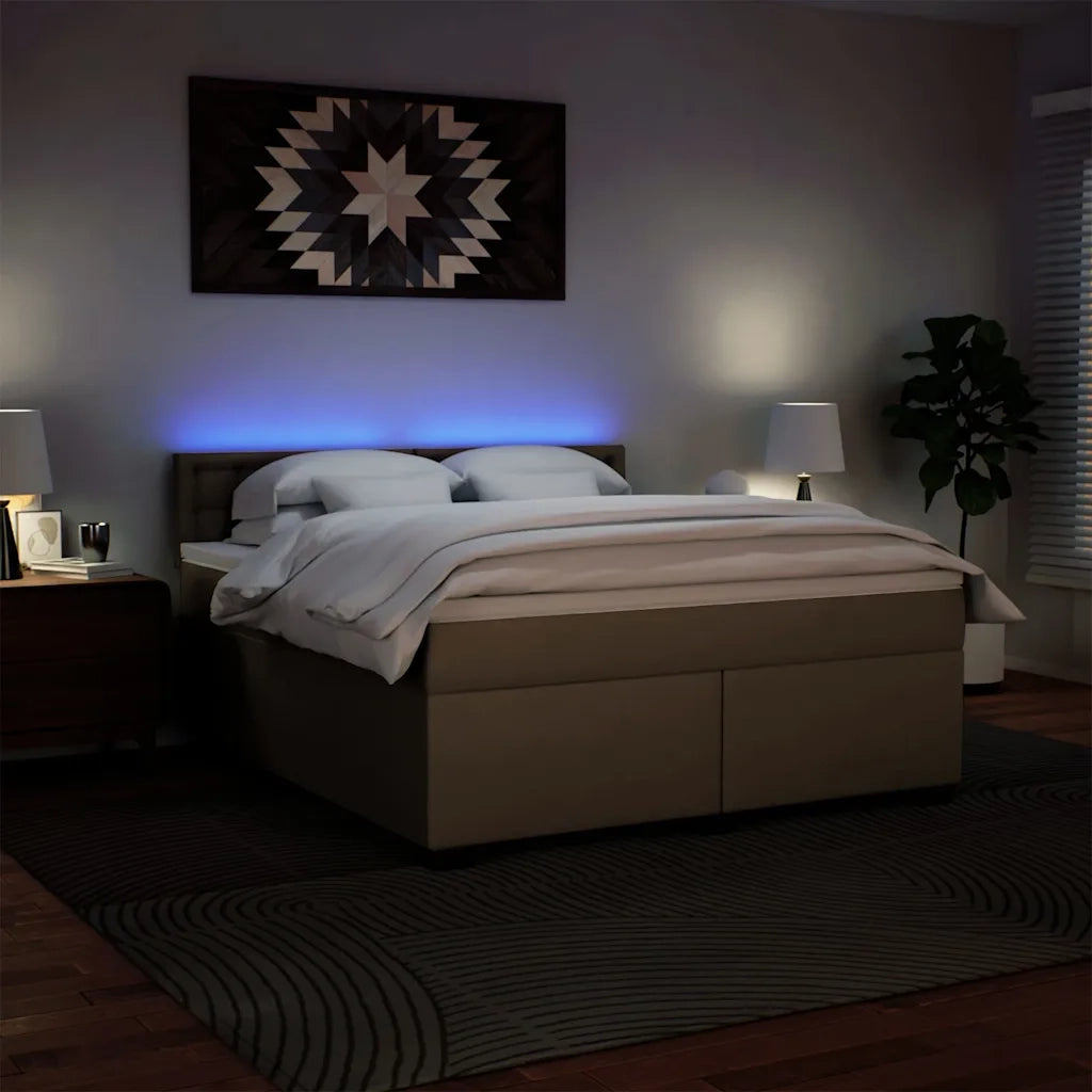 vidaXL Giroletto a Molle con Materasso Cappuccino 180x200cm Similpelle