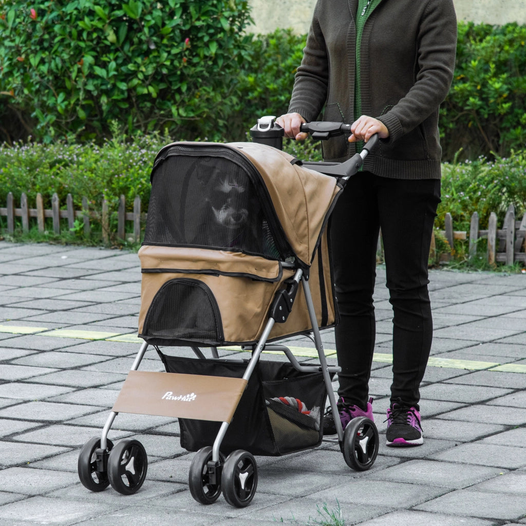 Cestino per Cani Pieghevole con Portabicchiere ¨C zephmum ¨C Caff¨¨ 77x45x99.5 cm