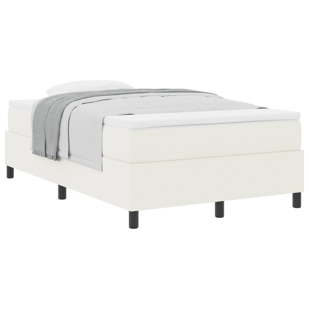 Letto a Molle con Materasso Crema Matrimoniale Velluto