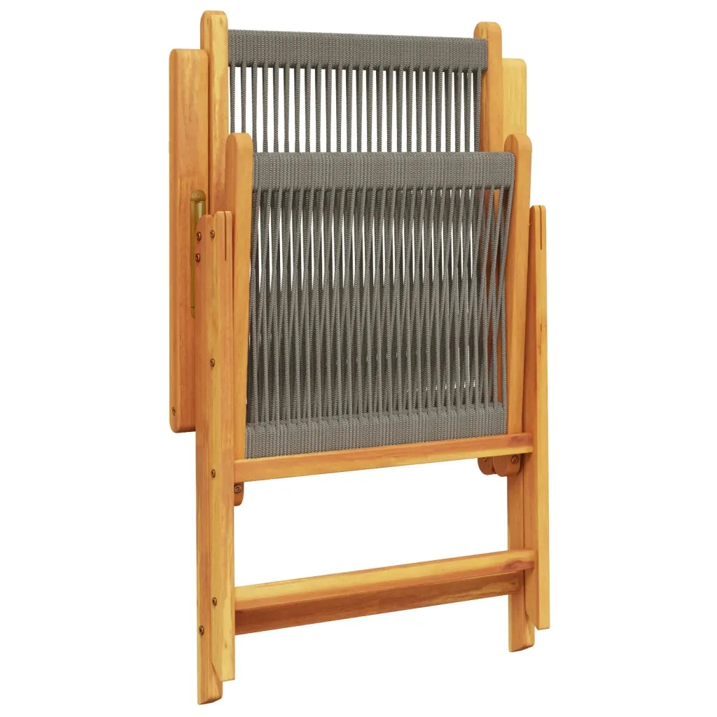 Sedie da Giardino Reclinabili 4pz Grigie Legno Massello Acacia 3214532