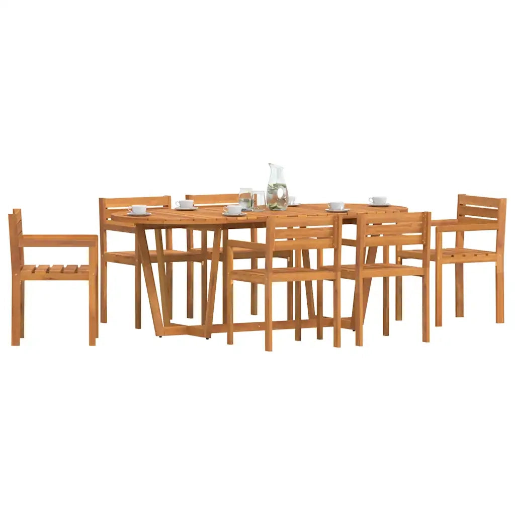 Set da pranzo da giardino da 7 pz in Legno Massello di Acacia 3334772