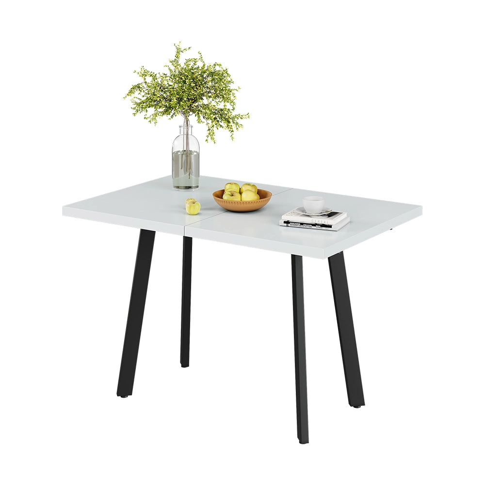Vicco tavolo da pranzo allungabile Bianco/nero 160 x 80 cm con piano d'appoggio allungabile