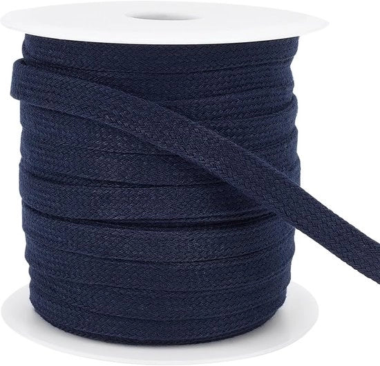 Corda a maglia di cotone 25m - Corda a maglia per abbigliamento - Cotone duraturo - 10mm di spessore - Spillo in plastica - Ideale per capi di abbigliamento
