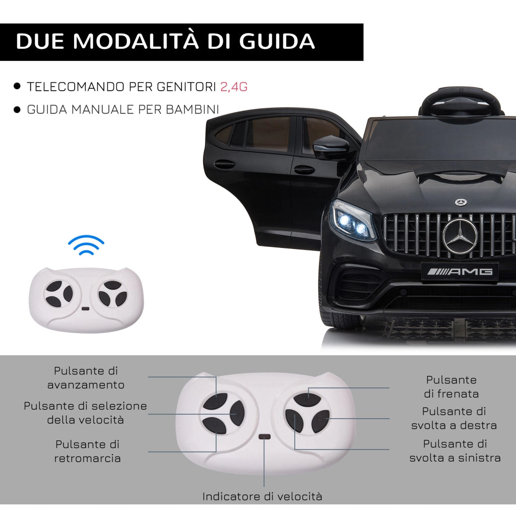 Automobile Bambini 3-5 Anni Mercedes ¨C zephmum ¨C Nero con Telecomando e Cintura di Sicurezza