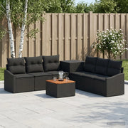 Set di divani 8 pz Nero Rattan sintetico e Acciaio 3448212