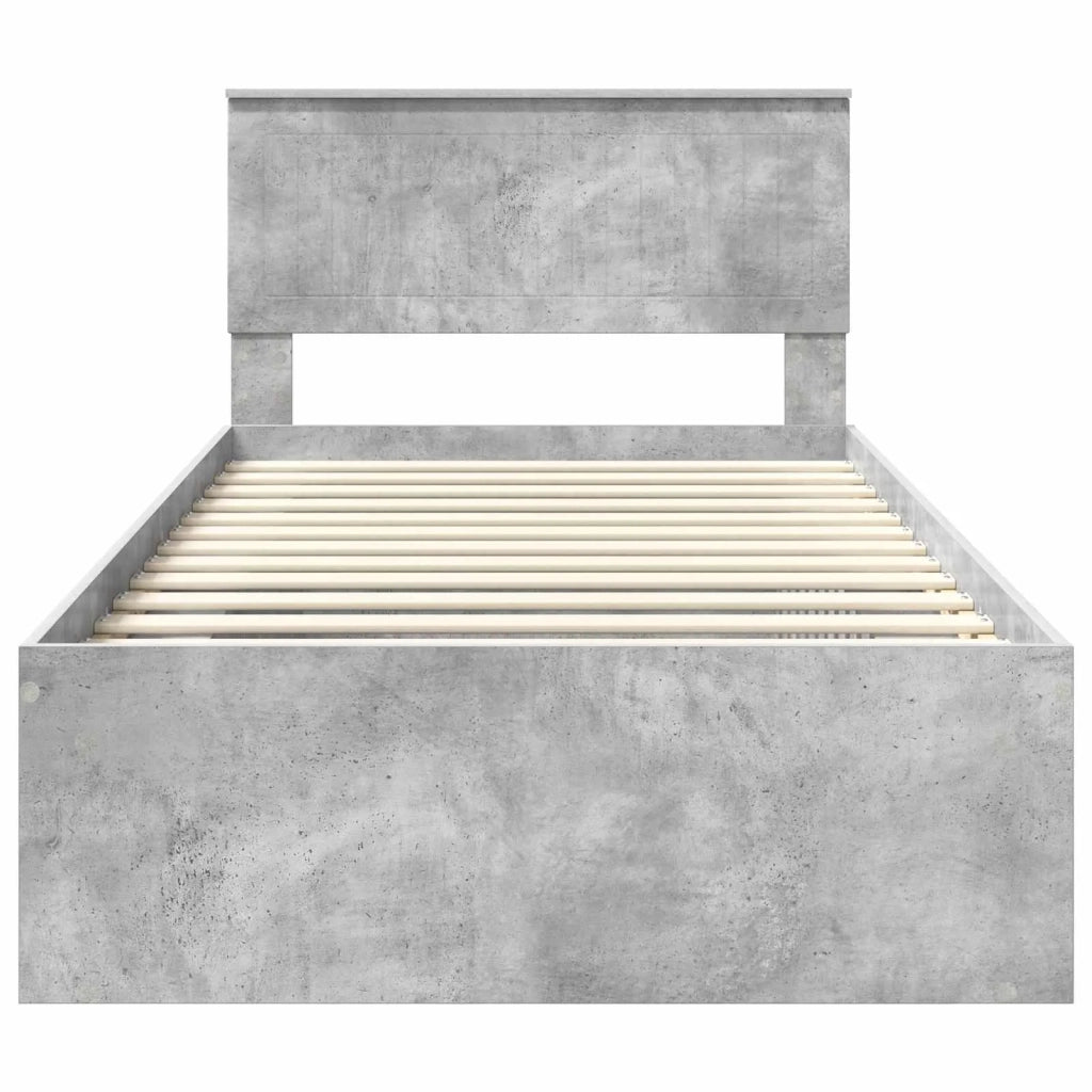Struttura del letto Grigio Concretè 100 x 200 cm Pino massello