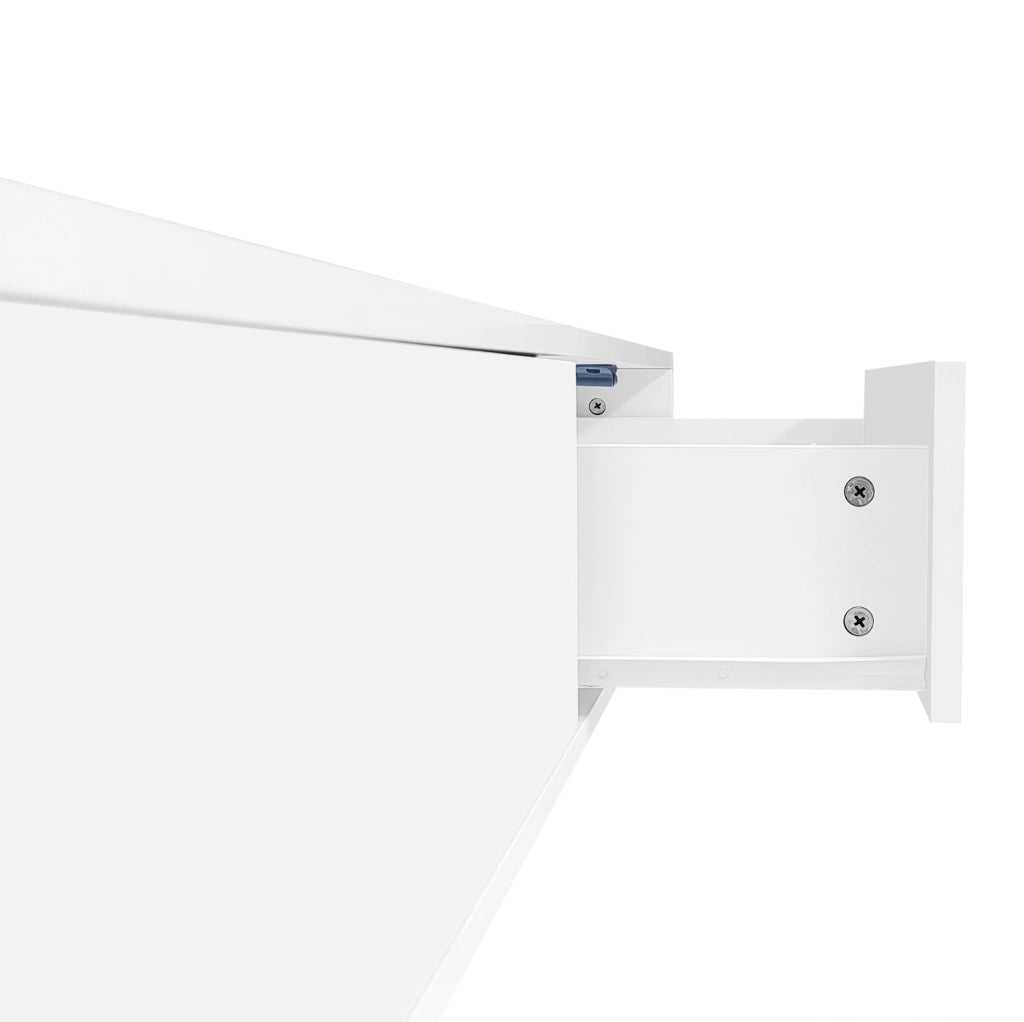 Tavolino da salotto bianco lucido con LED e 2 cassetti