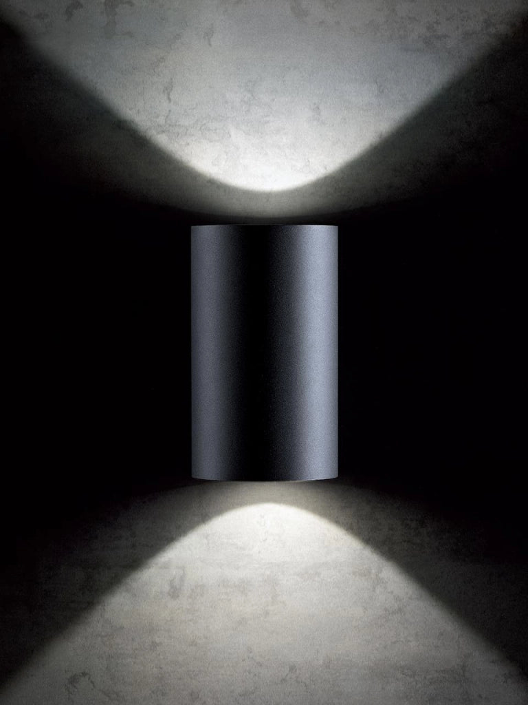 Lampada da parete in alluminio pressofuso con diffusori in vetro trasparente - 20W, 2120 lumen, luce calda grafite