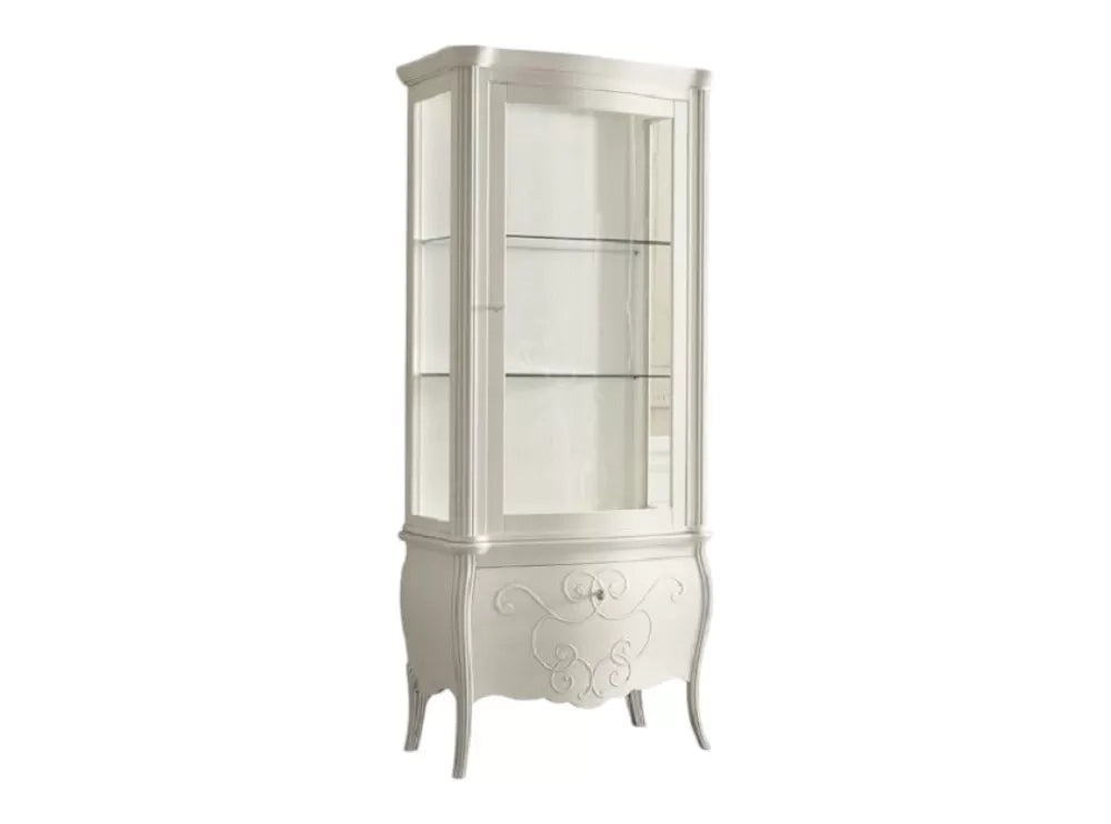 Vetrina in legno 1 cassetto 1 porta grezzo l.88 p.46 h.205 (5006) - Mobili 2G
