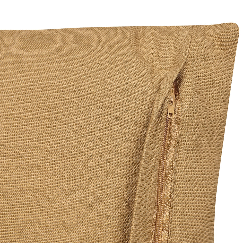 Cuscino decorativo cotone beige e bianco 45 x 45 cm motivo geometrico fatto a mano rivestimento sfoderabile con imbottitura