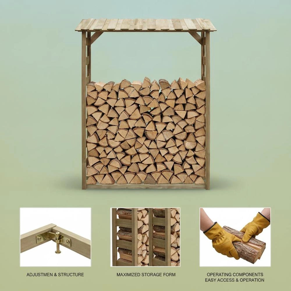 Firewood Storage Shed 150x44x176 Cm Impregnated Pine Wood