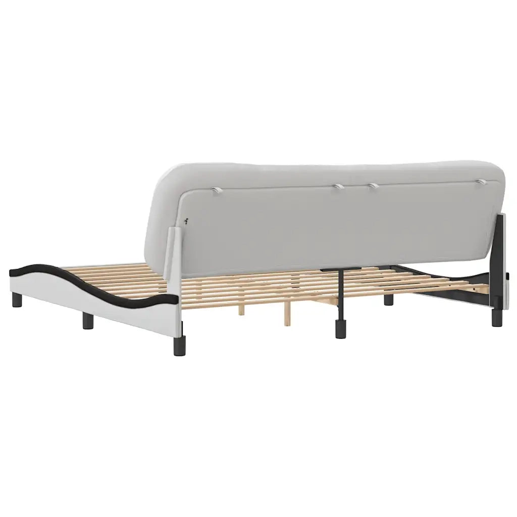 Giroletto senza Materasso Hvar Bianco e Nero 200x200 cm in Similpelle 3208029
