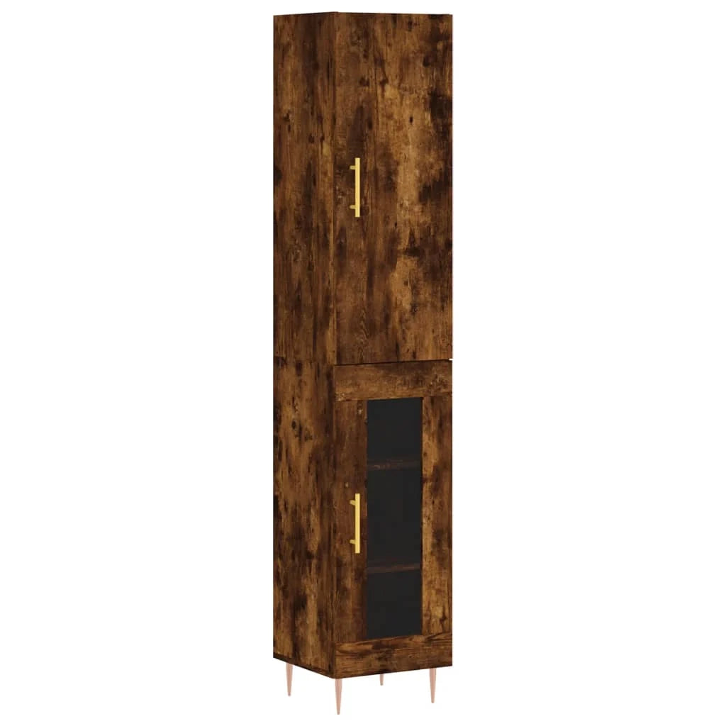 Buffet credenza cassettiera mobiletto mobile contenitore organizer cucina soggiorno salotto alto 34,5 x 34 x 180 cm legno ingegnerizzato marrone 02_0033249