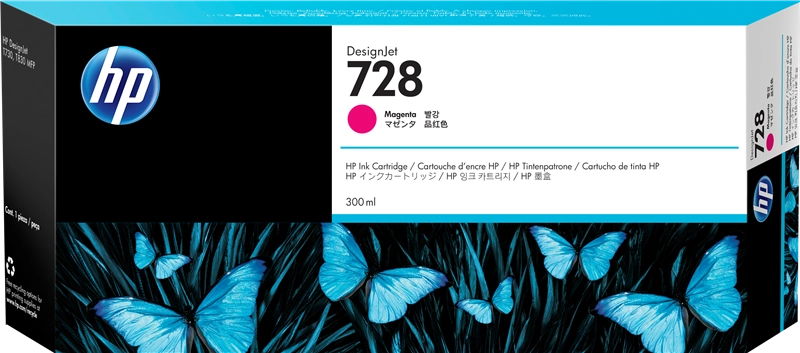 HP Cartuccia inchiostro magenta DesignJet 728, 300 ml