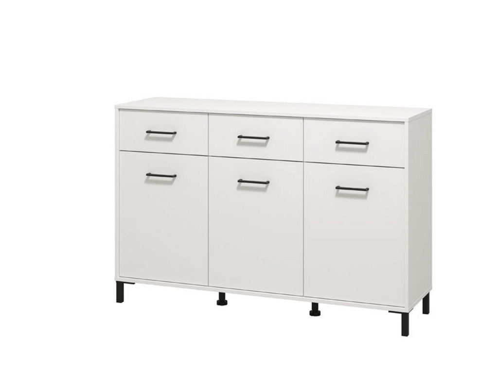 Madia Laerru, Credenza 3 Ripiani, 138x40x90h cm Bianco