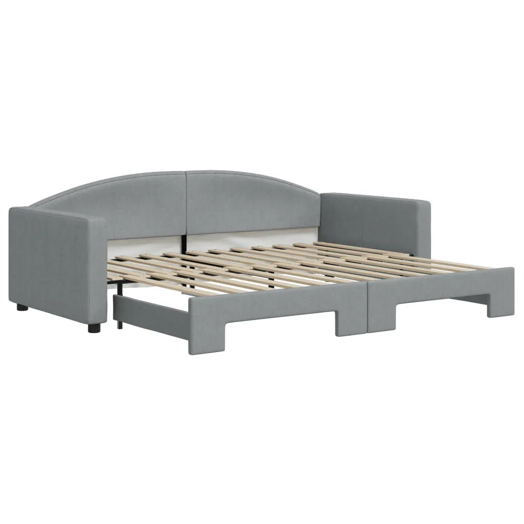 Divano Letto con Letto Estraibile Grigio Chiaro 90x200 Tessuto 3197188