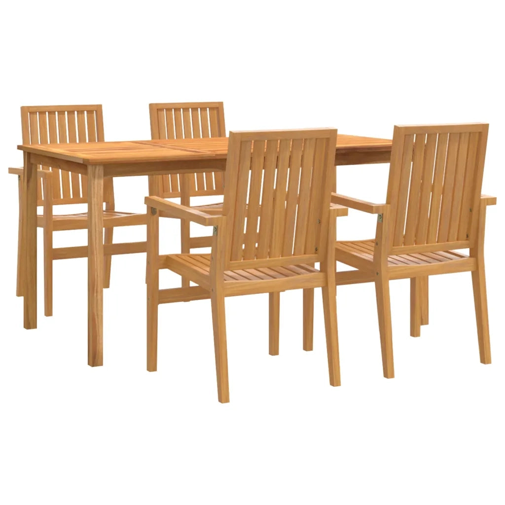 Set da Pranzo per Giardino 5 pz in Legno Massello di Teakcod mxl 117662