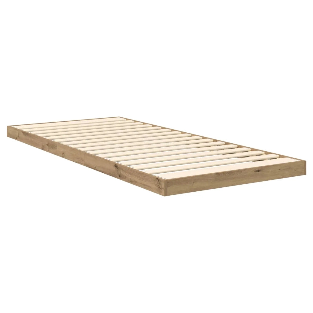 Struttura letto a terra Rovere artigianale 80 x 200 cm