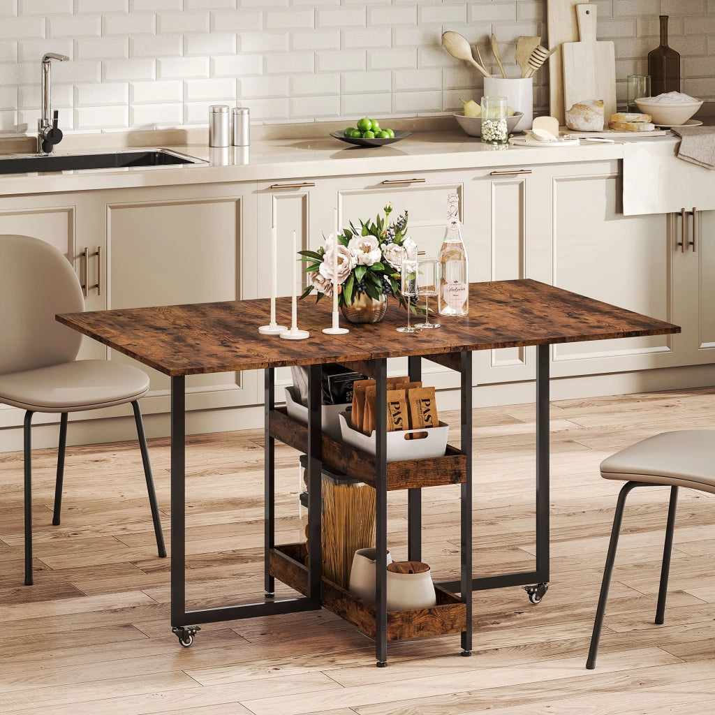 Tavolo da pranzo pieghevole salvaspazio ¨C Xylo ¨C design industriale metallo marrone 4 persone