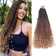 Estensioni capelline 100% capelli veri - Box Bohemian intrecciati - Capelli ondulati - 8 pezzi - 45 cm - Fibre resistenti al fuoco