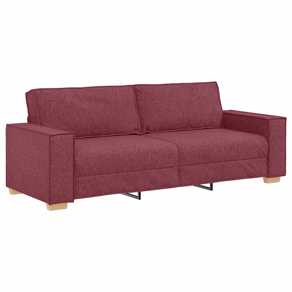 Divano a 3 posti rosso vino 180 cm in tessuto 4104993