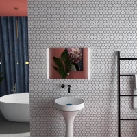 Specchio Bagno con Luce LED a 3 Temperature, Interruttore Touch e Antiappannamento, 70x50cm