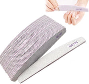 Set di 20 viti per unghie in metallo grigio, Dual-Grit 100/180, strumenti per manicure a mezzaluna per levigare e smussare