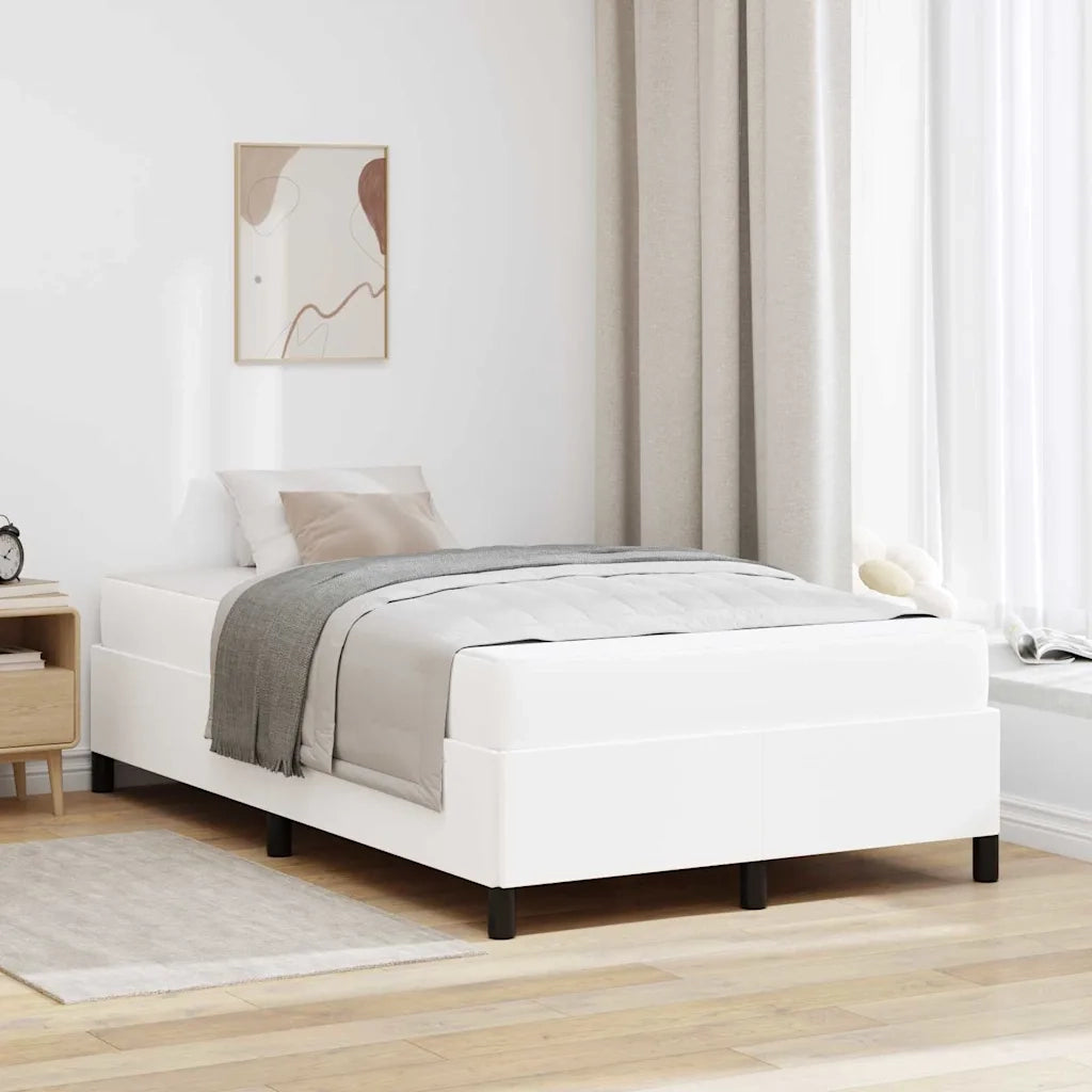 Struttura del letto con materasso Bianco 120 x 200 cm Tessuto